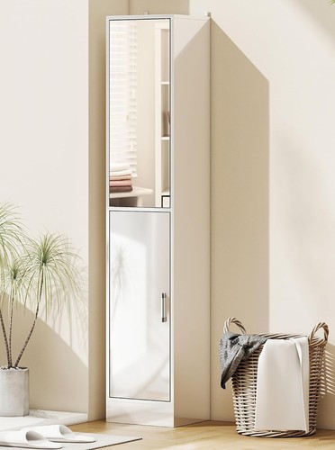 Tall bathroom cabinet - cabinet, mirror