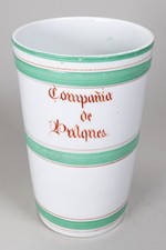 Very Rare c.1900 Compañia de Pulques Mexican  Ceramic Pulque Advertising Glass