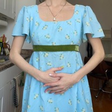 60s floral maxi | empire waist