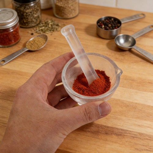 Glass mortar and pestle set - mortar,