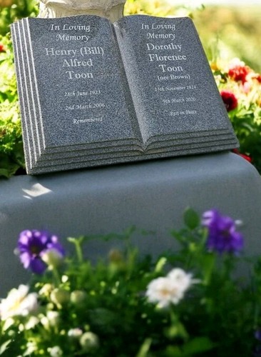 Personalised granite open book - granite,