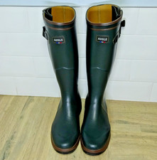 Aigle Parcours 2 Vario Wellington Boots UK Size 8 EU 42 Bronze Green Wellies