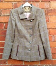 Dubarry Tweed Jacket Womens Check Country Sports Coat Size UK 8 EU 34