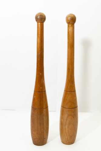 Antique wooden indian clubs - antique,