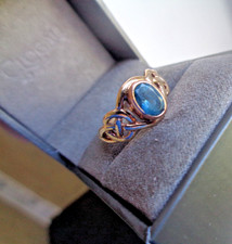 Clogau Welsh Gold Ring 9ct Rose & Yellow Gold Sapphire  Celtic Ring  size N