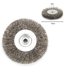 3 Inch 6mm Crimped Stainless Steel Wire Wheel Brush Bench Grinder Abrasive New