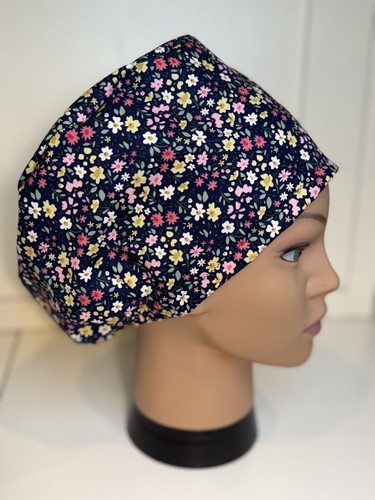 Navy pink meadow floral - pink, 100%