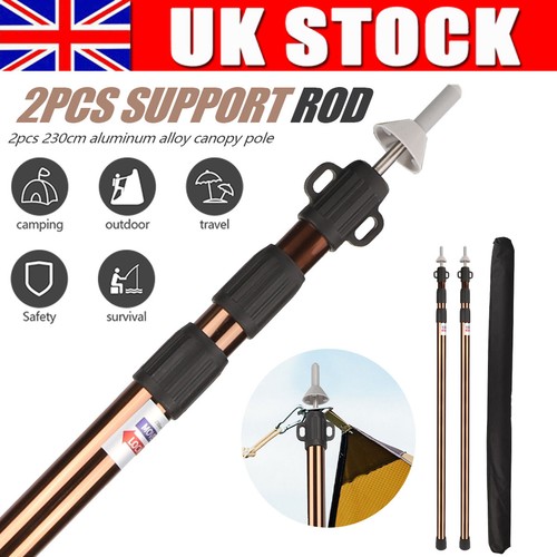 Telescopic awning pole - 2x,