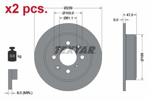 Pcs rear brake - rear, rotos