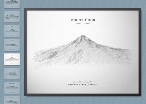 Mount hood landform - landform, sketch