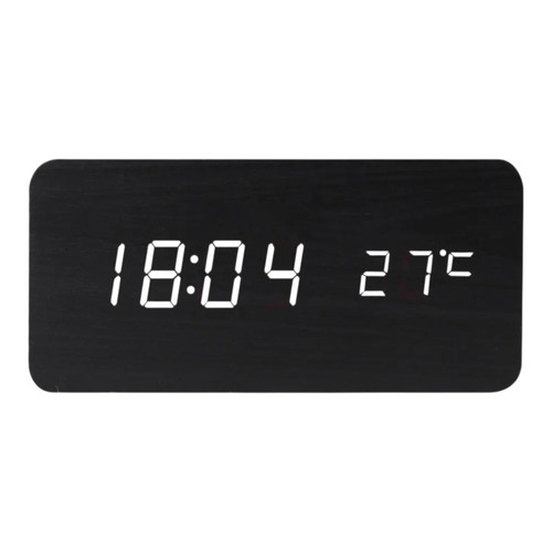 Digital alarm clock wooden led - clock,