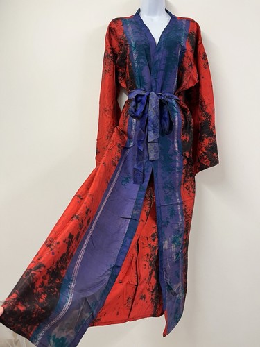 Silk kimono gown robe - robe, long
