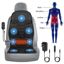 8-Mode Full Back Massage Vibration Cushion Car Chair Seat Pad Mat Heat Massager