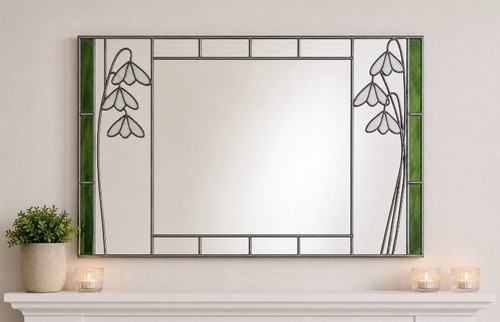Stained glass mirror - glass, with