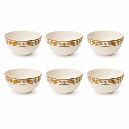 Cream porcelain soup - 6, x