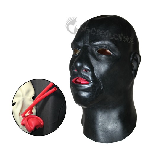 Black latex rubber heavy - latex, hood