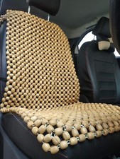 XXL Beige Wooden Beads Car Seat Cover Cushion For Fit Standard Cars