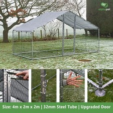 4m x 2m Walk-in Chicken Run Coop Cage Pen Waterfowl Enclosure Hens Dogs Poultry