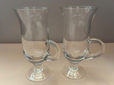 2 x Clear Glass Irish Coffee Drinking Glasses 