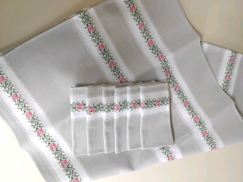 Vintage linen tablecloth - vintage,