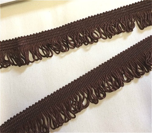 Brown looped fringe decorative - fringe,