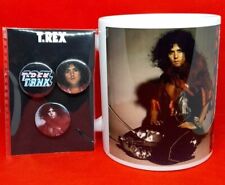 MARC BOLAN /T.REX : 'TANX' SET  11oz RETRO 1970's MUG + 3 TANX THEMED BADGES