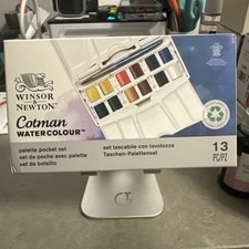WINSOR & NEWTON PALETTE POCKET SET  13pcs Half Pan WaterColour Paints 0390373 NW