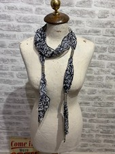 Chiffon scarflace scarf necklace open with silver beads narrow one size S2007