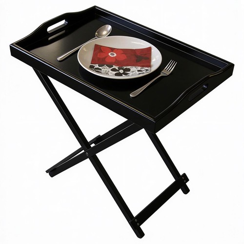 Black folding butler - black, tray