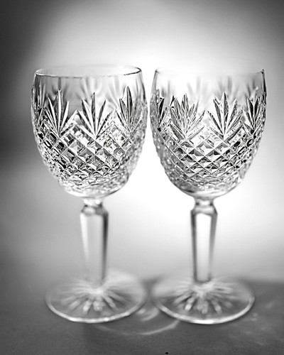 Pair signed tyrone crystal - pair, of