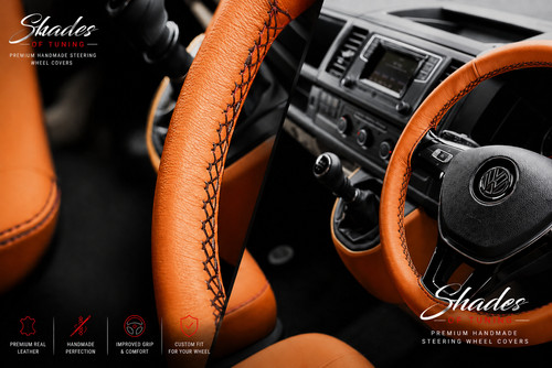 Leather steering wheel - leather, cover