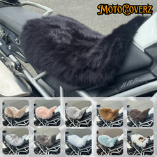 Motorcycle Sheepskin Seat Cover Dual Sport Luxury Cushion Security Straps