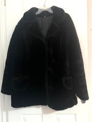 Vintage black faux - vintage, fur