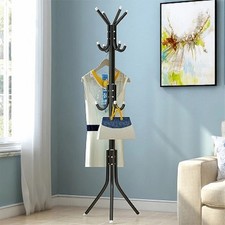12 Hooks Coat Stand Coat Hat Jacket Umbrella Floor Standing Rack Clothes Hanger