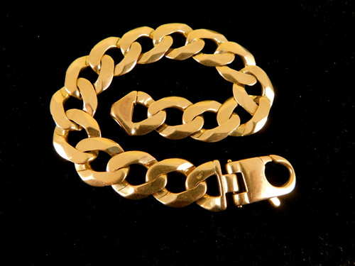 Solid 9ct gold curb bracelet - 9ct,
