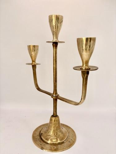 Vintage brass candelabra - 3, arm