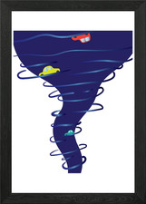 Tornado whirlwind Strom Framed