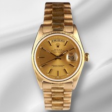 Rolex DAY DATE 36mm 18k Yellow Gold President BARK Jubilee Men's Watch Ref 1807