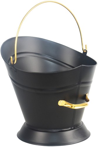 Black coal bucket gold ring - black,