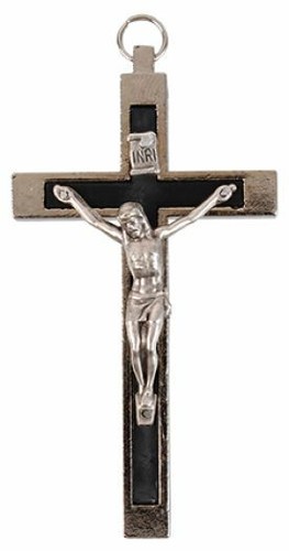 Black metal crucifix happy - black,