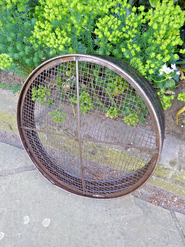 Vintage garden sieve metal - sieve,