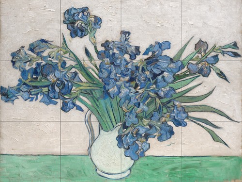 Mosaic ceramic panel irises - mosaic,