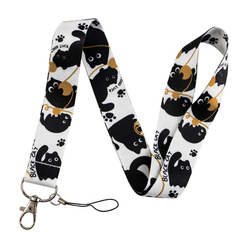 Cute black cat credential - black,
