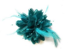 Flower Feather Bead Corsage