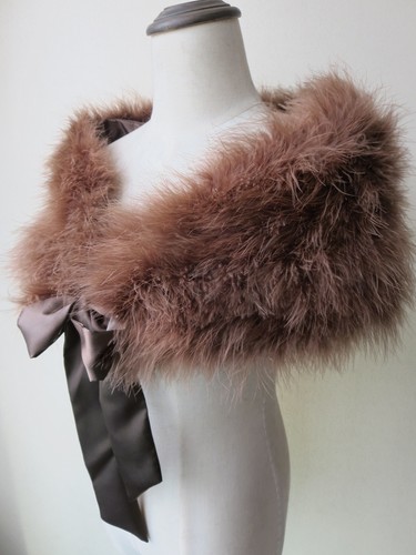 Real ostrich feather fur shrug - real,