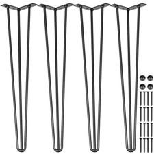4 Hairpin Legs Hair Pin Legs Set for Furniture Desk Table 28" Carbon Steel