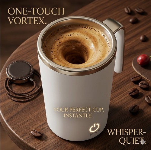 Self stirring coffee mug - self-stirring, –