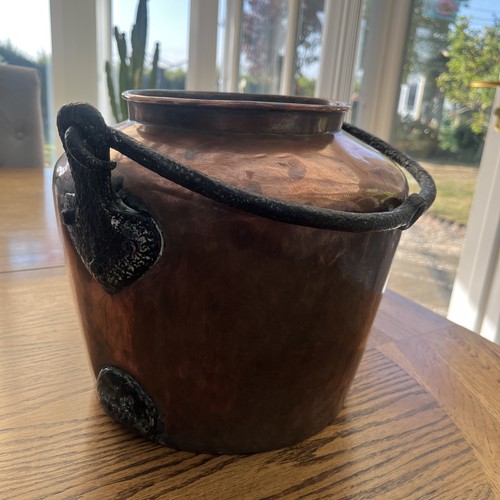 C1850 large copper cauldron - copper,