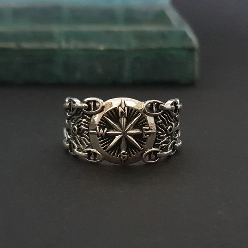 Compass ring silver - 925, sailor
