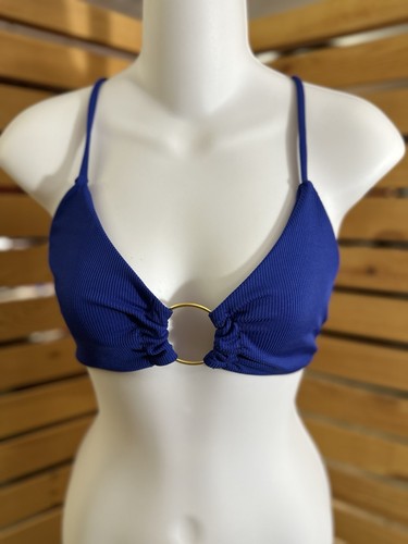 Blue ring bikini - top, tan